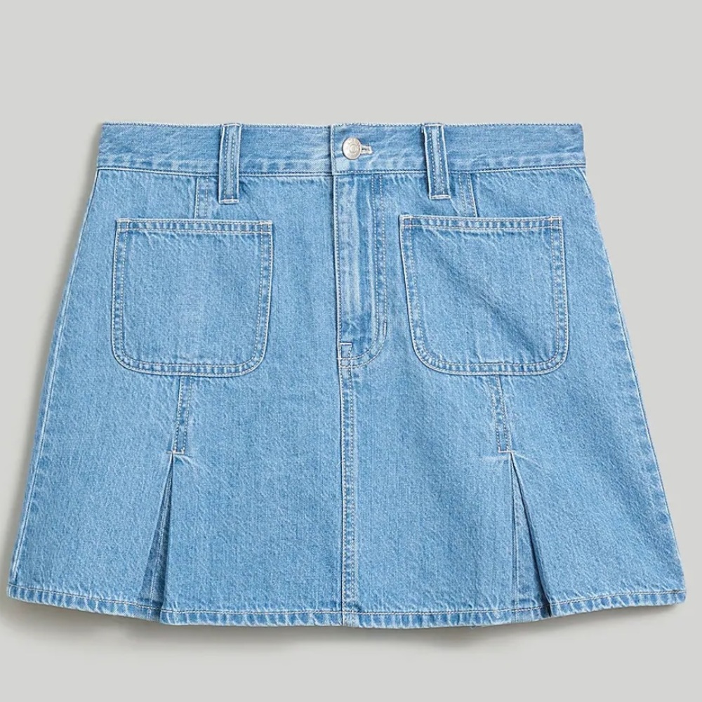 NWOT Madewell Pleated Denim Mini Skirt in
Stilecrost Wash 32 • - Picture 11 of 11
